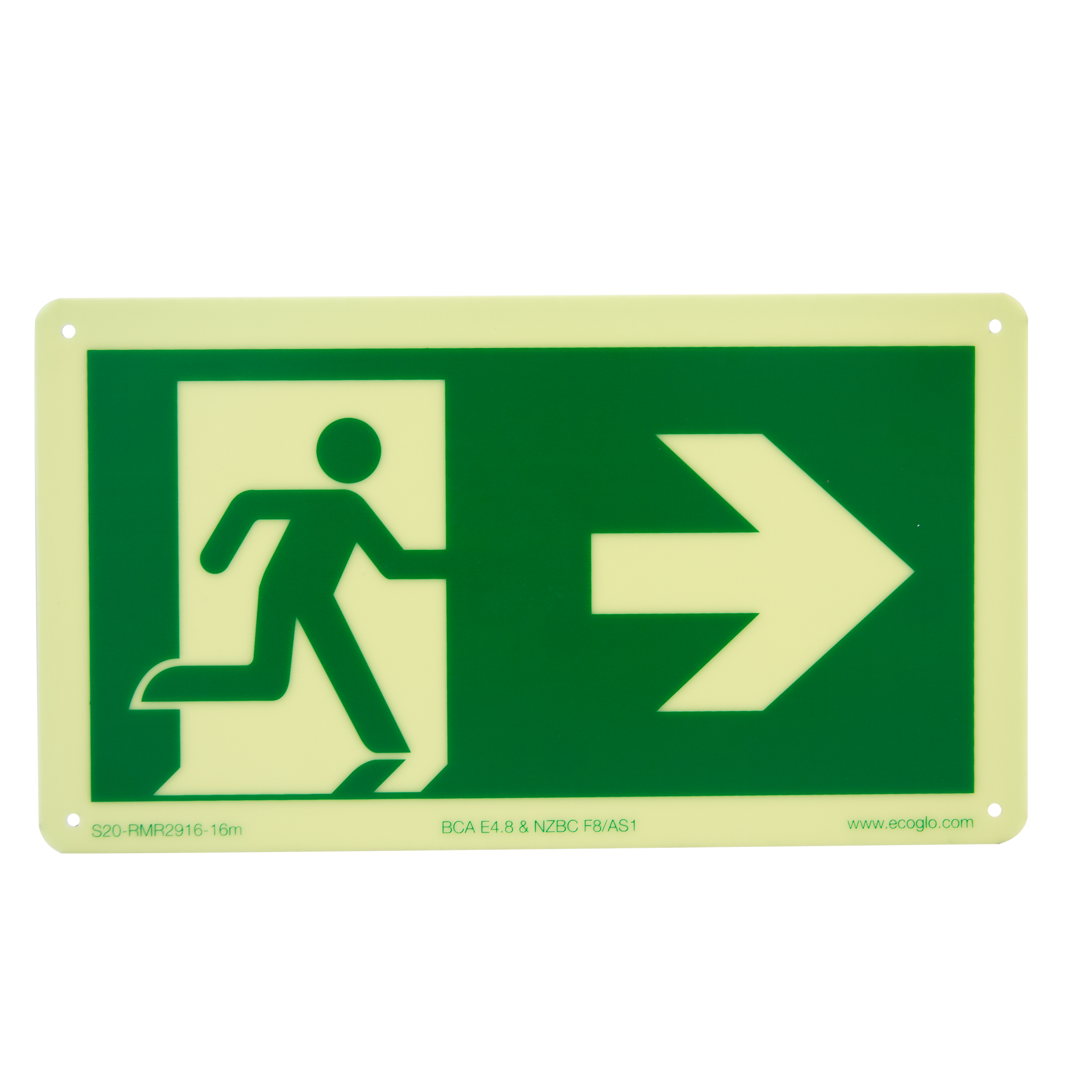 Ecoglo Exit Sign - Pictogram & Right Arrow